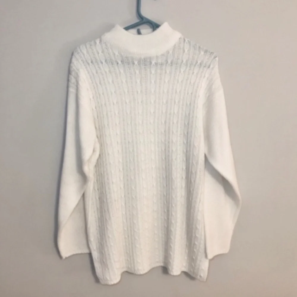 Vintage Cable Knit Mock Neck Sweater - Picture 1 of 4